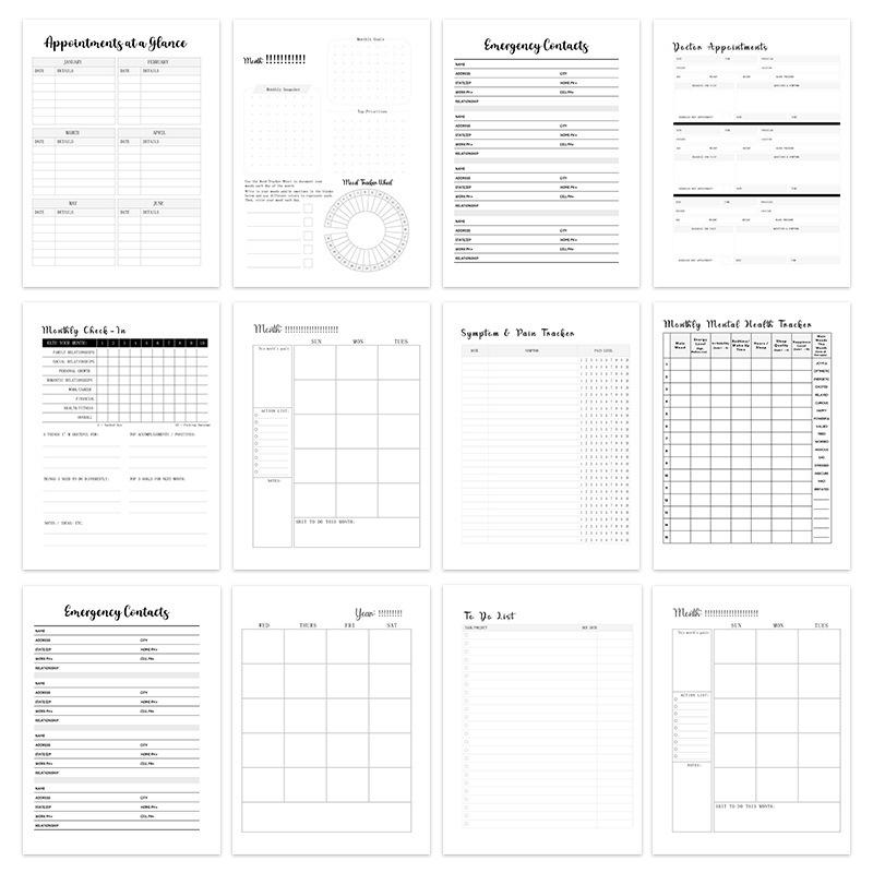 Забавный медицинский планер Мой медицинский Ш*Т Спиральный блокнот с иллюстрациями стетоскопа и линии ЭКГ Идеально подходит для здоровья семьи