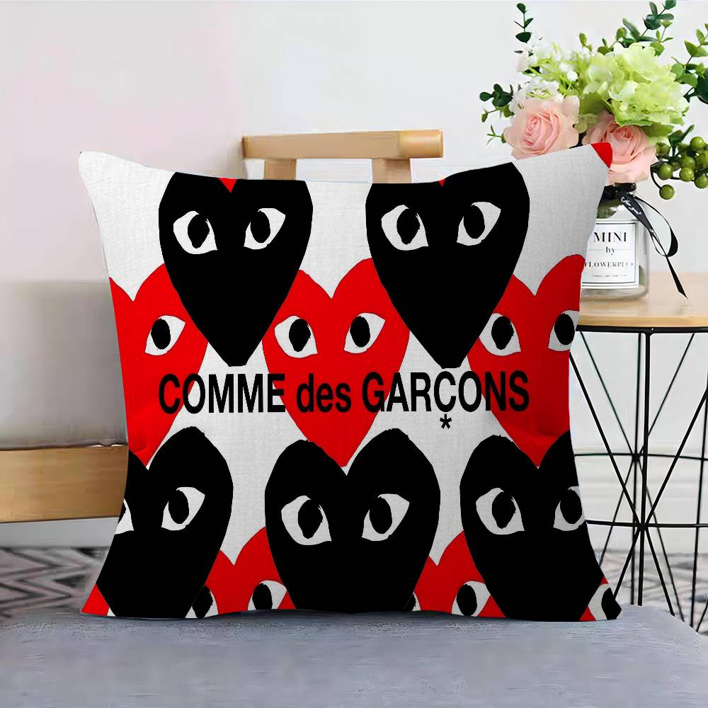 C-Comme Des G-Garcons Logo Decorative Room Aesthetics Pillow Case Home Decor Bedroom Sofa Bed Couch Pillow Cover 45X45