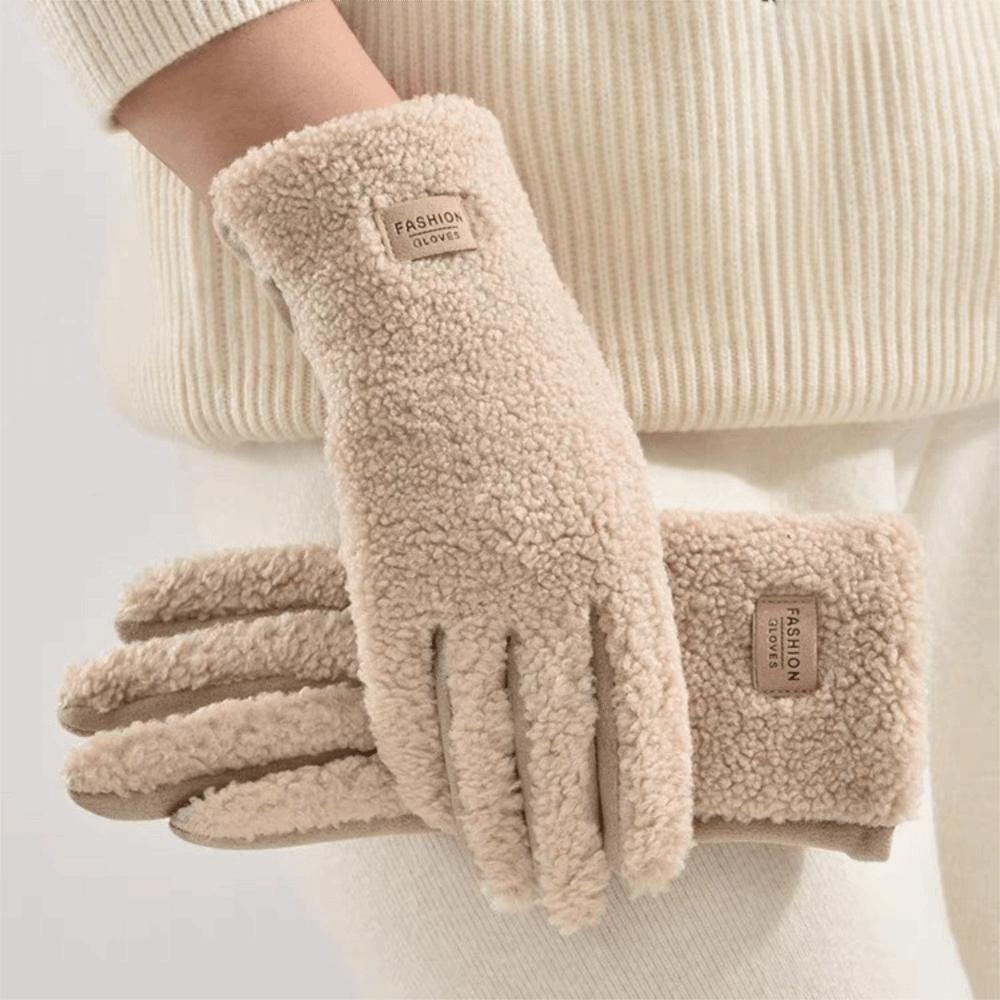 Windproof Keep Warm Gloves Imitation Fleece Mittens New Full Finger Gloves  Outdoor