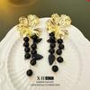 Luxury Medieval Oil Drop Flower Earrings: Vintage European and American Palace Style for Women