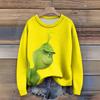 Long Sleeve Pullover Sweaters For Women O Neck Casual Cute Printing Knit Oversized Sweater