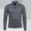 Мужской свитшот однотонный с высоким воротником, длинными рукавами, на молнии, утепленный, облегающего кроя, не скатывающийся, толстый, мягкий, осенний, для дома