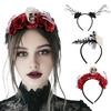 Elastic Halloween Headband Halloween Costume Accessory Rose Skull Skeleton Hand Headpiece for Halloween for Women for Family