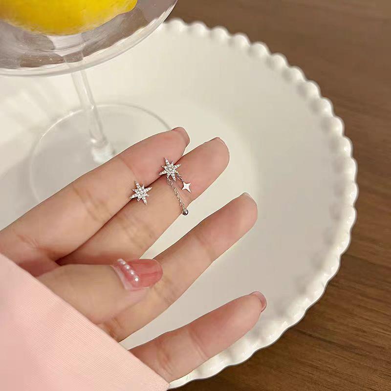 Серьги 'Серебряная игла' элегантные с бриллиантами, длинные с бахромой, нишевые, с темпераментом, универсальные, простые, легкая роскошь, высококлассные, женские