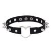 Punk Rock Heart Choker Spike Chocker Goth Steampunk Studded Collar Women Men Emo Fashion Halloween Gothic Jewelry