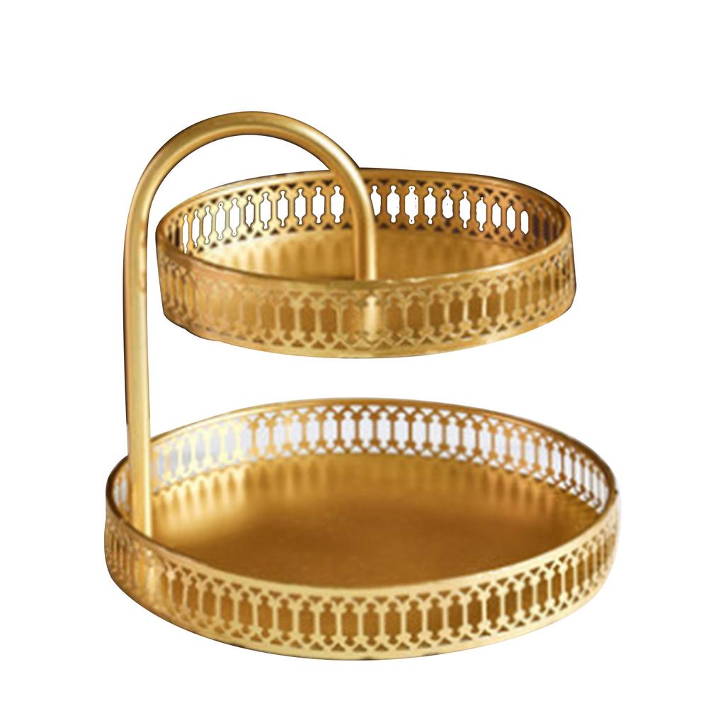 Двухслойный поднос для выпечки, декоративная медно-золотая тарелка для десерта с печеньем, свадебный лист