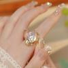 Baroque Pearl Opening Ring Rhinestone Natural Pearl Ring Creative Women's Jewelry  Women