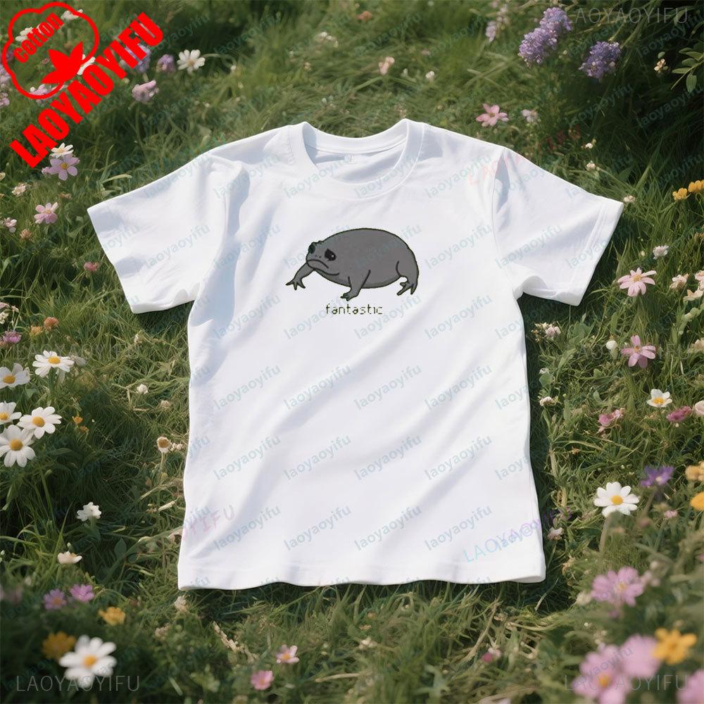 Fantastic Rain Frog Tshirt Sad Frog Shirt Unisex Funny Unique Gift Short Sleeve Men Women Simple Daily Life Cotton Tee Tops