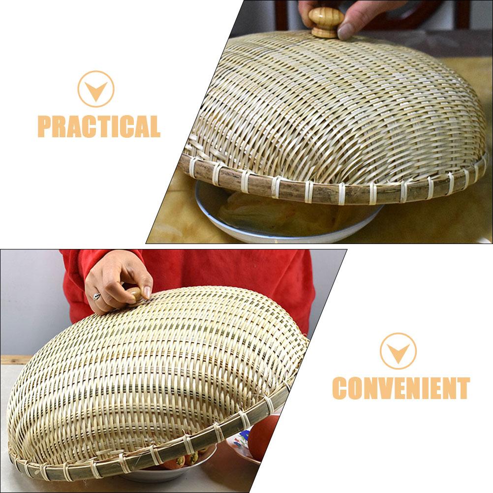 Ротанговый чехол для еды, защита палатки, плетение из бамбука, чехлы для обеденных столов