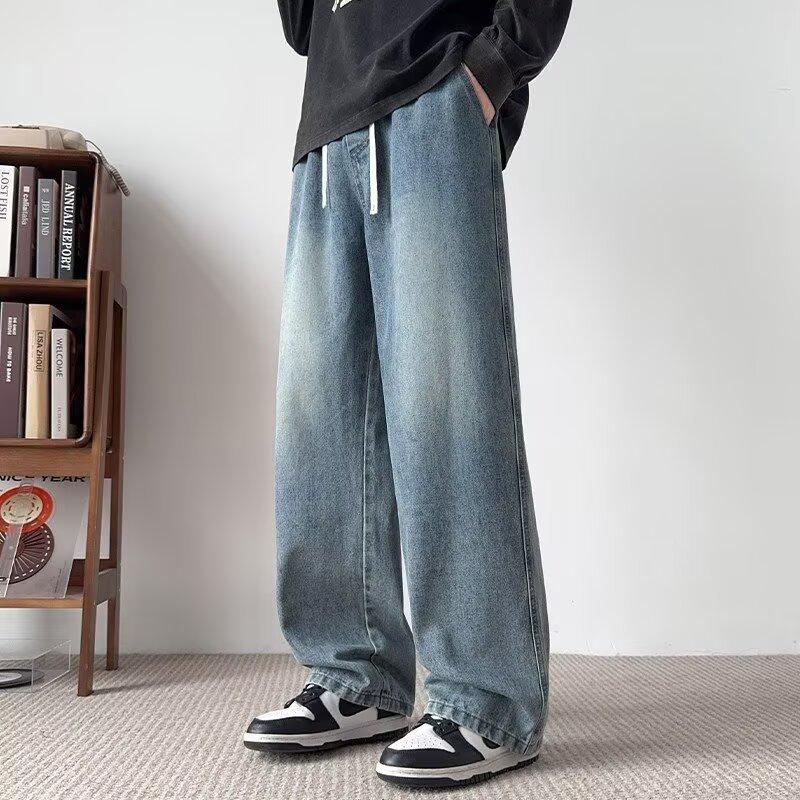 Jeans Men's Spring Black Men's Pants Men's Pants Boys Loose Casual Straight Pants Trousers Oversize Relaxed Fit Daily Wear Wide Leg Denim Pants