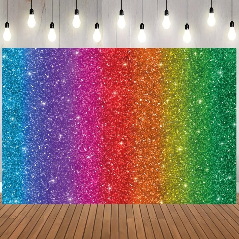 1pc, 2Dflat, Rainbow Background - Happy Party Decoration Banner, Photography Studio Props, Birthday, Room Decoration, wsj
