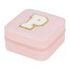 1PC Personalized Portable Jewelry Box for Women Girls Jewelry Case Small Jewelry Storage Pink Initial Letter