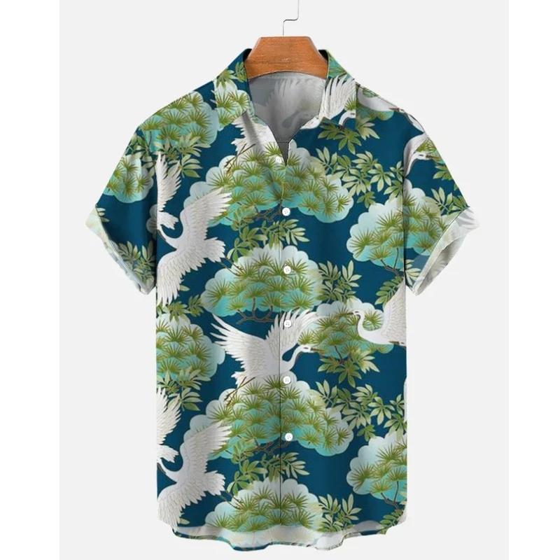 Мужская рубашка с анималистичным узором и лацканами, напечатанная на 3D-принте, для мужчин и женщин, повседневная мода, рубашки с короткими рукавами, топы на пуговицах, свободные, унисекс, одежда