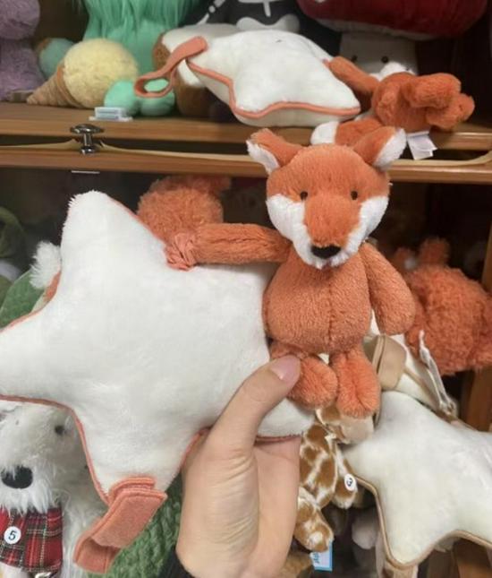 Плюшевая музыкальная шкатулка Jellycat в британском стиле: Розовая, Голубая и Коричневая Кукла Кролик и Лиса с Дергалкой