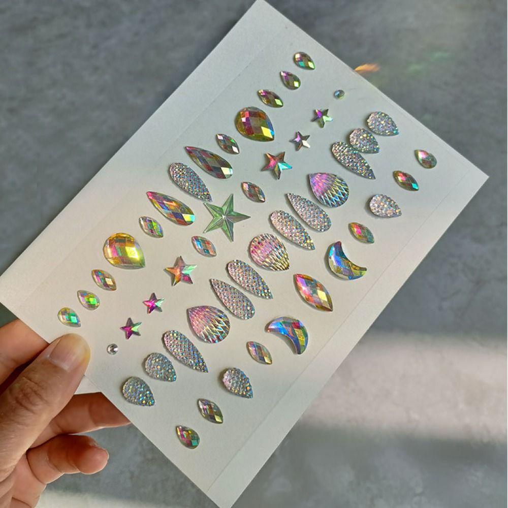 Fashion Gems Rhinestones Sticker Disposable Temporary Tattoo Sticker Face Jewels