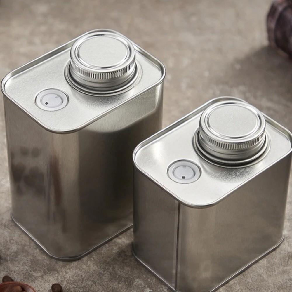 Large-capacity Coffee Bean Storage Box Square Storage Iron Can New Coffee Sealed Cans