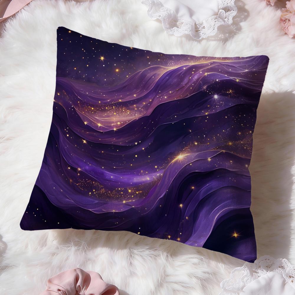 Starry Nebula Texture Cushion Cover Premium Comfort Reversible Pillow Cove Two in One Design for Any Room  Car Interior