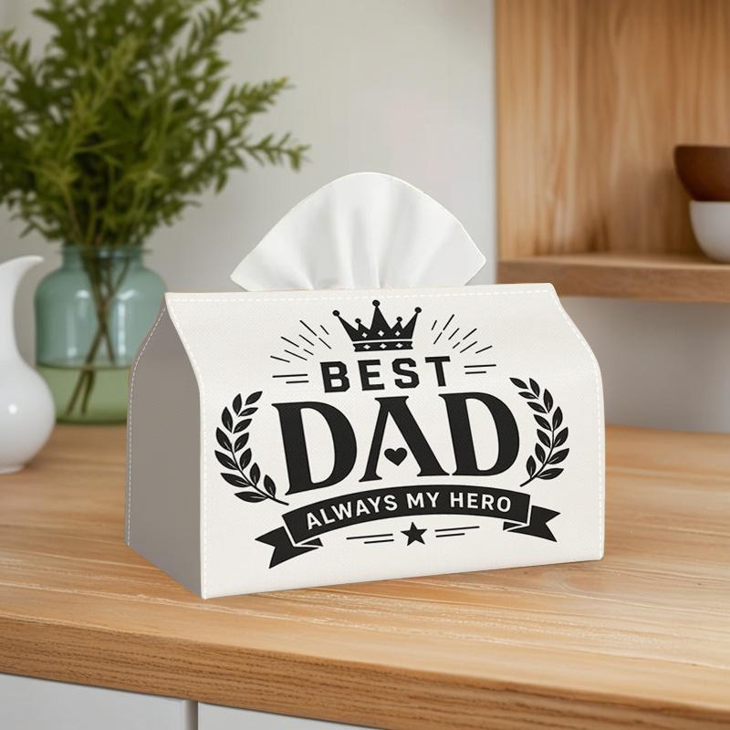 1pc Oversized Dad-Themed Tissue Box Suitable & Dining Room, Decorative Paper Holder with Father's Day Gift Box, Polyester for,, or Office - Best Dad P