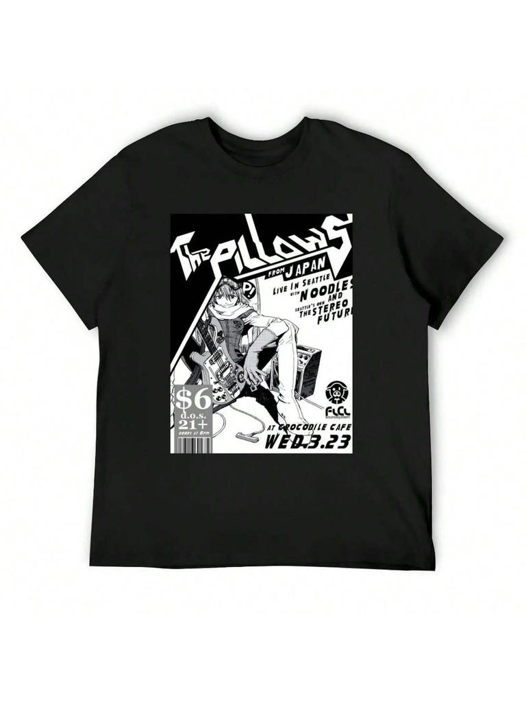 Flcl The Pillows Живая Футболка Топпинг Подарки для Парня Винтажные Футболки для Мужчин Графическая