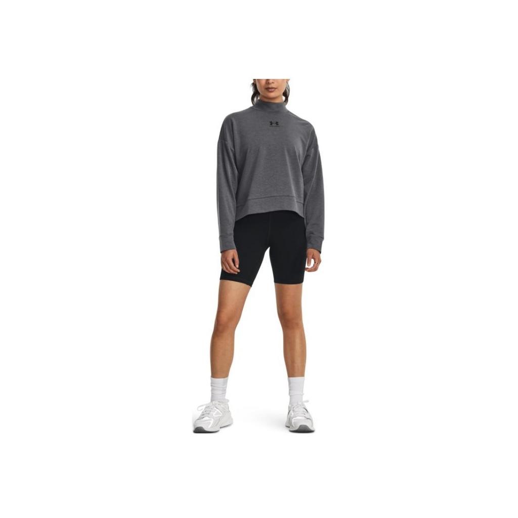 Under Armour Толстовка с капюшоном из хлопчатобумажной трикотажной ткани с воротником-стойкой, женская, серая 1379496-010