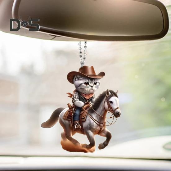 2 шт. брелок-подвеска в виде рыцаря-кота, устойчивая к выцветанию, изысканная ручная работа, цепочка с бусинами, автомобильный брелок-подвеска