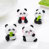 2 Pcs Mini Panda Figurines Cute Resin Panda Statues DIY Miniature Panda Cake Toppers for Fairy Garden Micro Moss Landscape Office Home Desk Decoration
