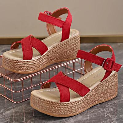 Модные женские туфли, черные босоножки на платформе с каблуком, женские бежевые туфли с пряжкой и ремешком, роскошные эспадрильи