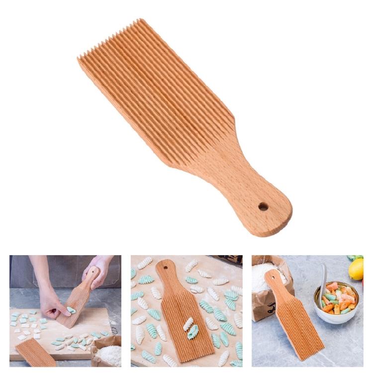 Nonstick Wooden Pastas Board With Grooved Design For Efficient Dough Forming And Italian Gnocchi Pastas Creation Paddle