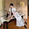  Женское платье Cheongsam в китайском стиле, улучшенное платье в национальном стиле с тушью, темпераментное платье