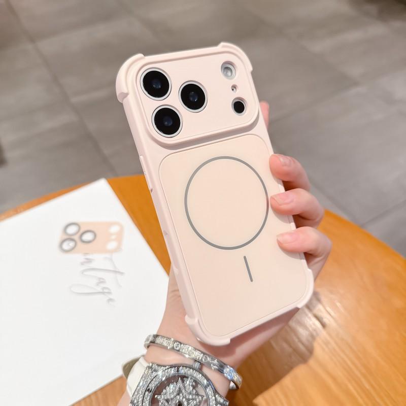 Магнитный чехол для телефона IPhone 17 Pro Max с большим окном, защитой объектива, противоударными углами, акриловая крышка