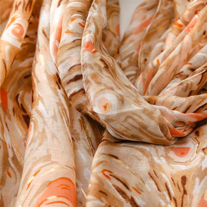 180*88cm Lightweight Scarves for Women Starry Sky Pattern Scarf Shawls Sunscreen Head Shawls Cotton Feeling Scarves and Wraps for Summer Shawl