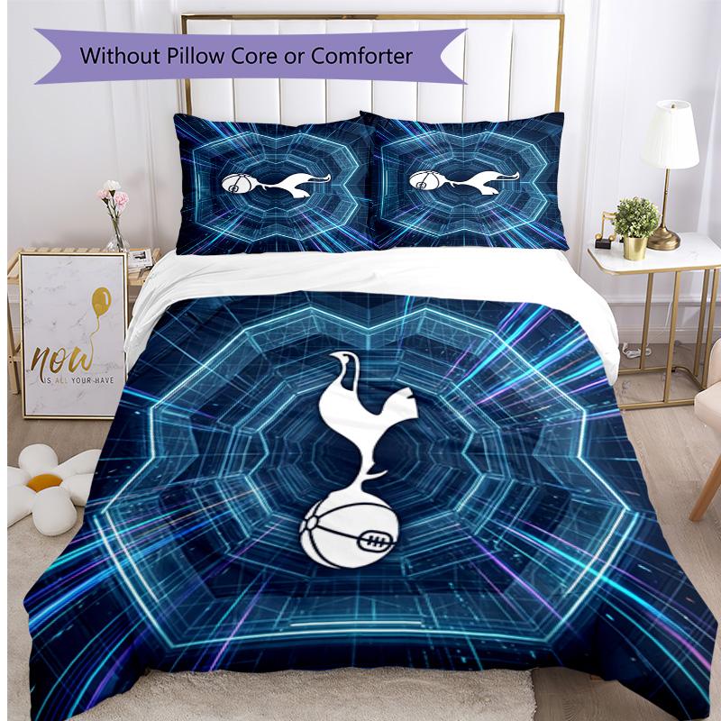 Tottenham Hotspur Pattern Printed 3PCS Bedding Set Soft Skin-Friendly Washable Duvet Cover & Pillowcases Set All Season Bedroom