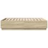 LED Bed Frame in Sonoma Oak 140 x 190 cm Engineered Wood