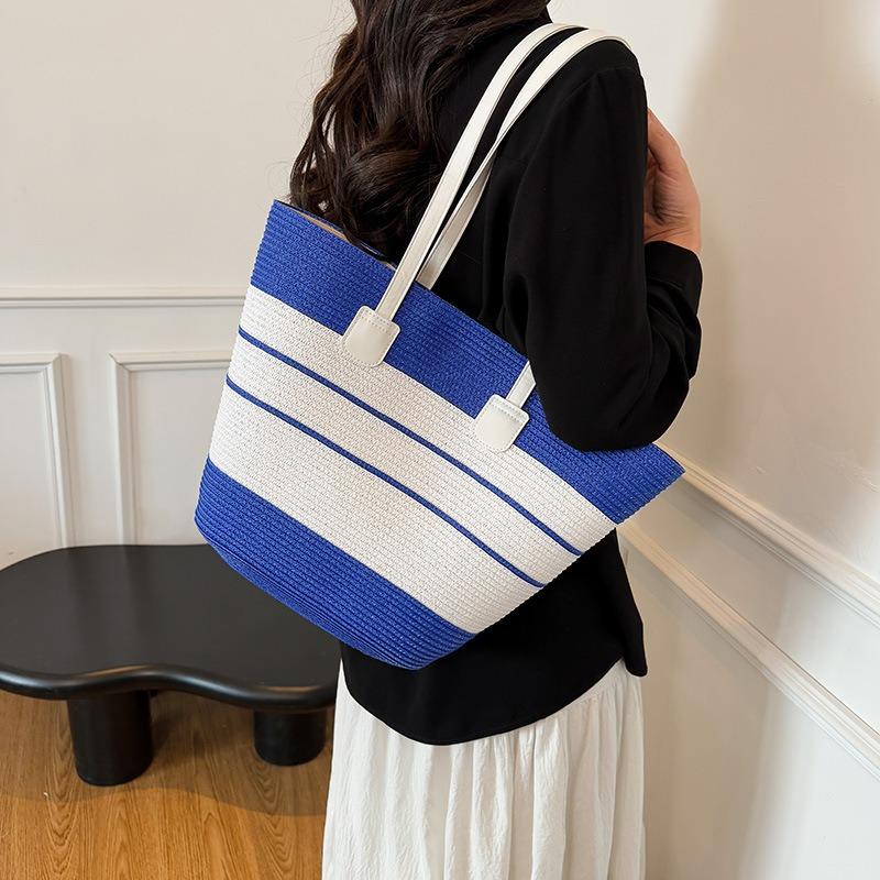 Новая ретро сумка-тоут женская летняя плетеная сумка из соломы универсальный комплект с соломенной шляпой большой вместимости тренд