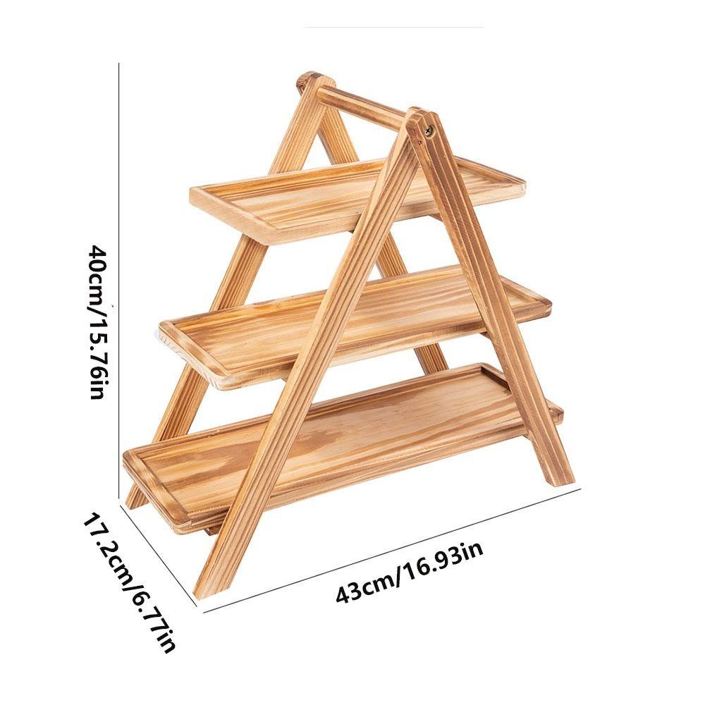 Wood Multilayer Dessert Stand Detachable Design Food Serving Tray Party Serving