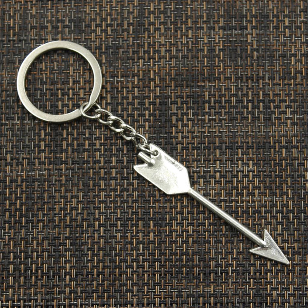 Fashion Keychain 64x11mm Arrow Bronze Silver Color Pendants DIY Men Jewelry Car Key Chain Ring Holder Souvenir For Gift