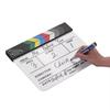 Acrylic Colorful Clapperboard Clapper Board Dry Erase Director Cut TV Movie Film Action Scene Slate Clap Handmade Cut Prop