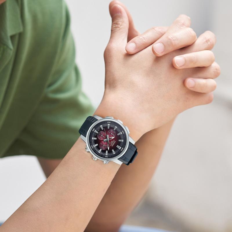 Casio СТАНДАРТная серия 50 метров водонепроницаемость и элегантность кварцевый механизм полимерный ремешок японские и корейские часы мужские часы красный циферблат MTP-E505-4AV