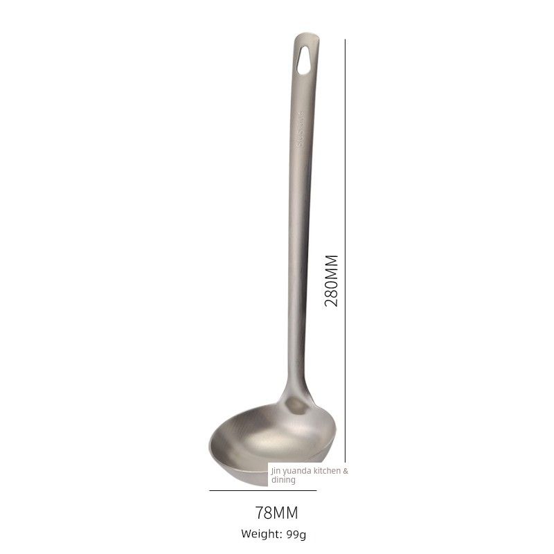 Pot Spoon, Skimmer Spoon, 304 Stainless Steel Spoon, Sandblasted, Thickened, Extended, with Hanging Hole, Household Soup Spoon, Commercial Soup Spoon