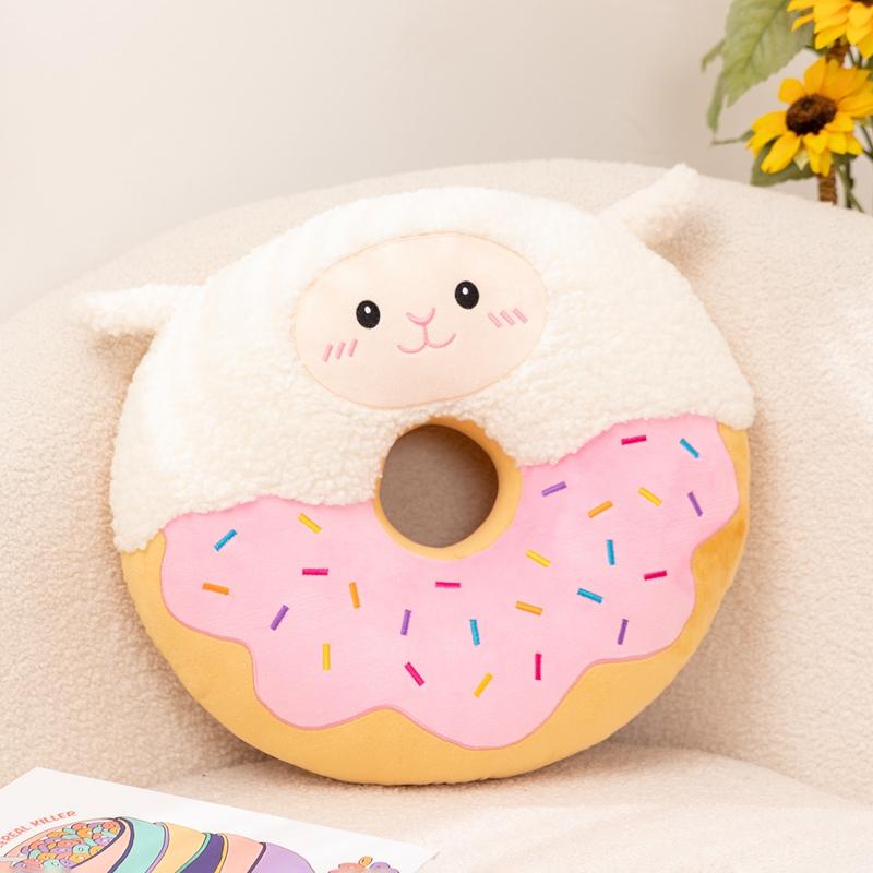 42cm Animal Donut Cushion Seat Cushion Pillow Cat Dog Penguin Dog Sheep Dessert Office Work Rest Gifts for Girls Christmas Gift