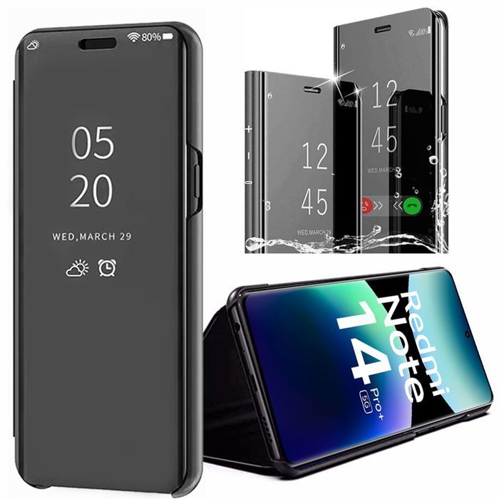 Protective Case - E.F.CONNECTION - For Xiaomi Redmi Note 14 Pro Plus 5G - Black - Anti-Scratch - Elegant 360°