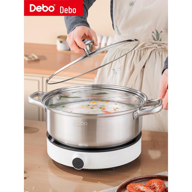 Горячий котелок и суповая кастрюля Debao из нержавеющей стали 304 с крышкой, 26 см