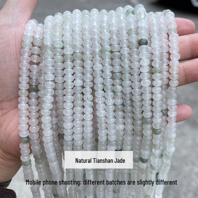 8/10мм Натуральный Тяньшаньский Нефрит Старой Формы Бусины - Ледяной Нефрит Камень Яблочные Бусины для DIY Ювелирных Изделий