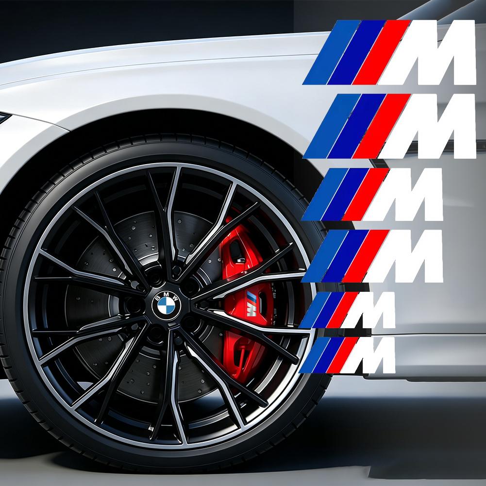 Auto Waterproof Heat Resistant Vinyl Brake Caliper Stickers M Logo Accessories For BMW E90 G80 M3 G30 M5 F82 F83 F20 F21 G42 F95 UA7