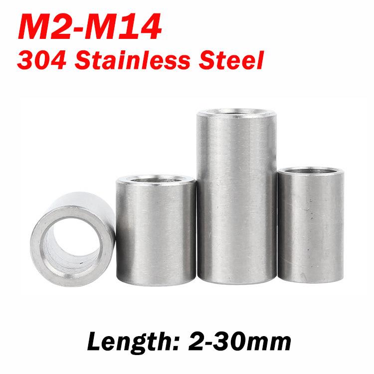 304 Stainless Steel Unthreaded Standoff Spacer Bushing Washer M2 M3 M3.5 M4 M5 M6 M7 M8 M9 M10~M14 Round Hollow Gasket Sleeve