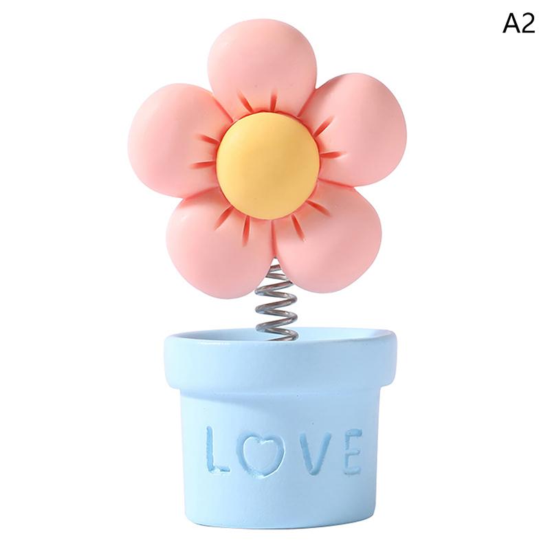 Украшение в виде цветка для автомобиля с качающейся головой, милый цветок подсолнуха, украшение в виде цветка для автомобиля с качающейся головой, аксессуары для украшения салона автомобиля