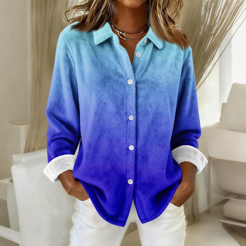 Women's Shirt Blouse Print Button Long Sleeve Casual Basic Shirt Collar Regular Top