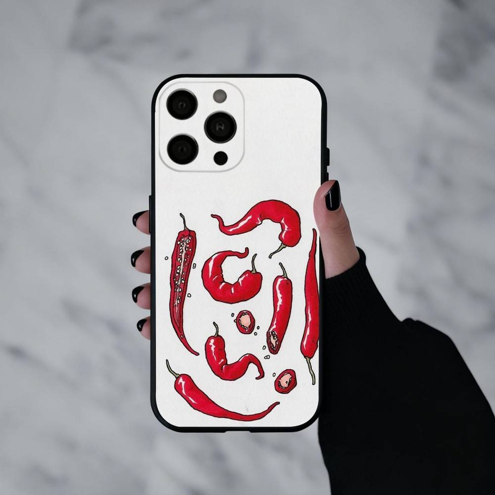 L-Любовь Красный Перец Чехол для Телефона Силиконовый Мягкий Для IPhone 17pro 16 15 14 13 12 11 X XR Plus Pro Max Plus
