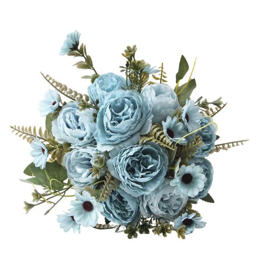 Букеты из искусственных цветов, искусственные ромашки, пионы, букеты, искусственные цветы, центральные украшения для стола, цветочные композиции для дома, свадебные украшения для отеля