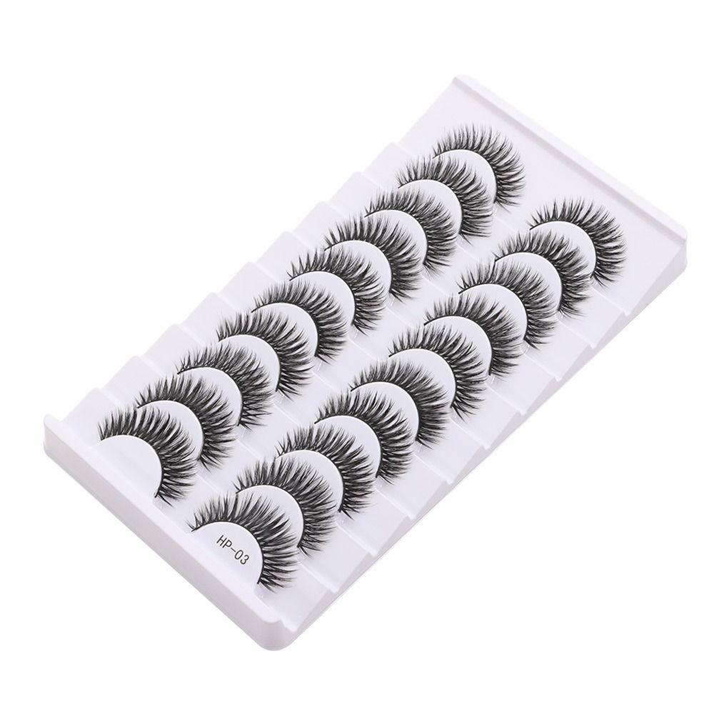 10 Pairs Natural Long 3D Mink Eyelashes Fluffy Manga Lashes False Eyelashes Eye Makeup Tool